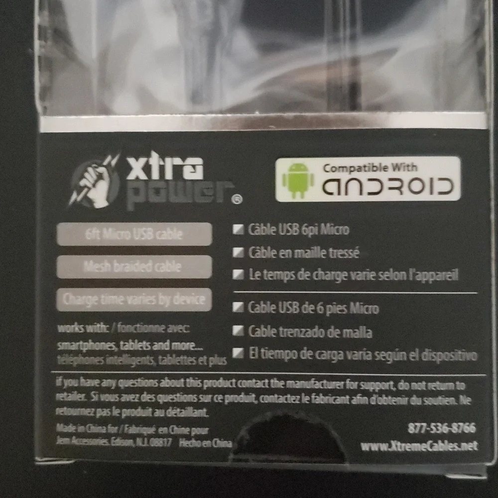 NWOT micro USB cable 6ft
